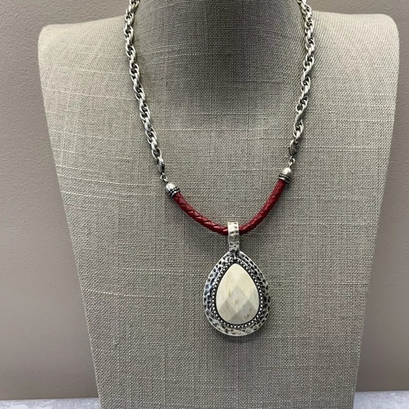 Black, red and brown braided cord interchangeable necklace NIB - Picture 1 of 9